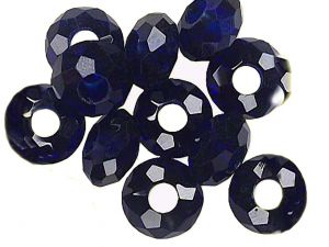 Bighole Rondelle Crystal Beads Cobalt