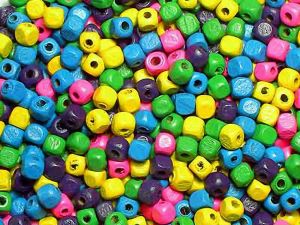 Wood Beads Mix Cubes 5mm