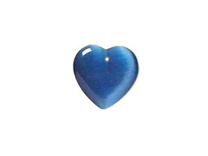 Katzenauge Glas Charm Herz Blau