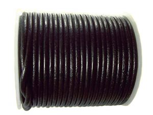 Leather Cord 3mm Round Black