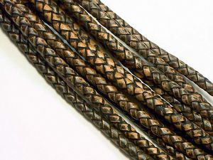 leathercord braided antique 5mm dark brown