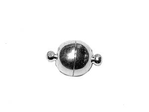Magnetic Clasp Bead Silverplated 10mm