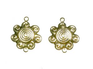 Earring Charms Sun Goldplated Brass
