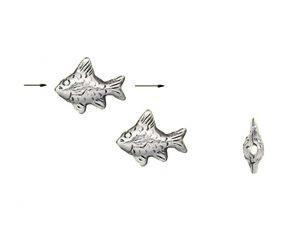 Perlen Kleiner Fisch Kupfer Versilbert