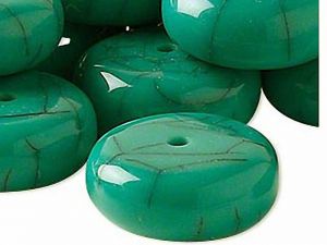 Beads Resin Rondelle Turquoise Green