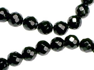 Beads black onyx faceted 10mm