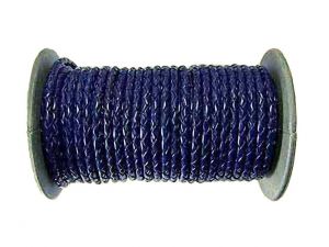 Spule Lederband geflochten Marine-Blau 5mm