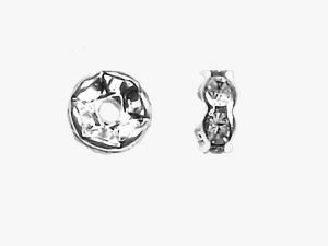 Rondelle Crystal silverplated 6mm
