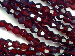Czech crystal beads, garnet 4mm