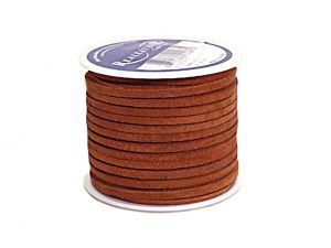 Suede Leather Lace Realeather 3mm Brandy Spool 25m