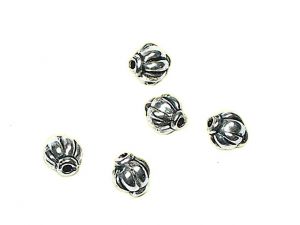 Corrugated Spacer Bead Silverplated 5mm