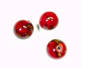 Acrylic Beads Red Blobs 25mm round 3 pcs