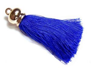 Pendant Tassel 70mm Royal Blue With Gold-Colored Cap