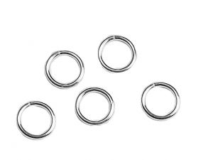 Jumprings closed wire 1.2mm sterling silver 8mm 5pcs.