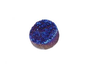 Cabochon Kristalldruse royalblau elektroplatiert 12mm