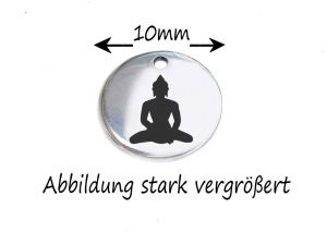 Charm Buddha Edelstahl 10mm rund