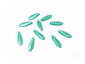 Czech Glass Beads Feather 16mm Mint AB 10Pcs