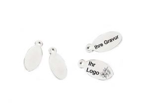 Logo Tags Stainless Steel Loop Ovale 12mm 10 pcs