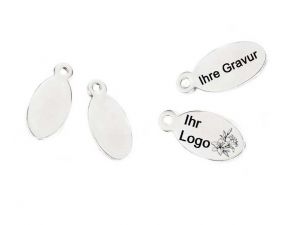 Logo Tags Stainless Steel Loop Ovale 16mm 10 pcs