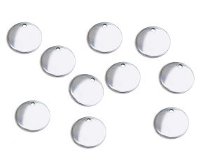 Logo Tags 12mm Stainless Steel Round 1mm thick 10 PCS