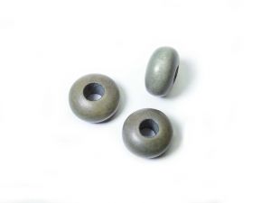 Wood Bighole Beads Taupe 15mm