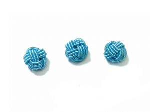 Knot Bead 10mm Turquoise Rayon 3 Pcs