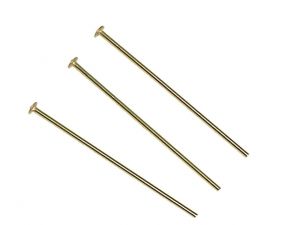 Headpins 2,5cm Wire 0.7mm Brass Gold Plated 25 Pcs