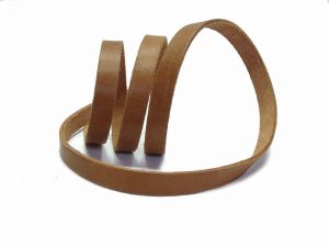 Leathercord Flat Light Brown Dyed 10mm