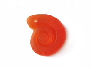 Sea Glass Pendant Sea Snail Tangerine 19mm
