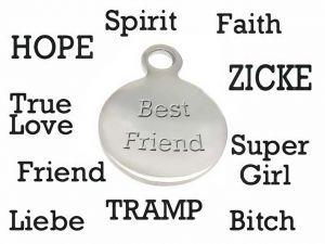 Message Charm Stainless Steel With Loop 12mm Engraved Own Terms