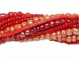 Seed Bead Mix Coral-Red