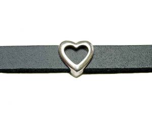 Slider Bead With Cutout Heart
